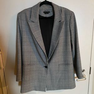 Alice & Olivia plaid print blazer